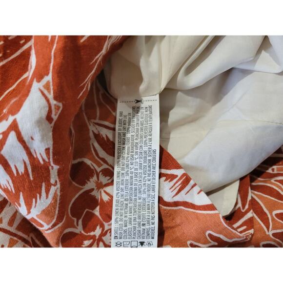 Forever 21 Contemporary Women’s Orange Tropical Strapless Zip-Up Dress – Medium - Picture 3 of 7